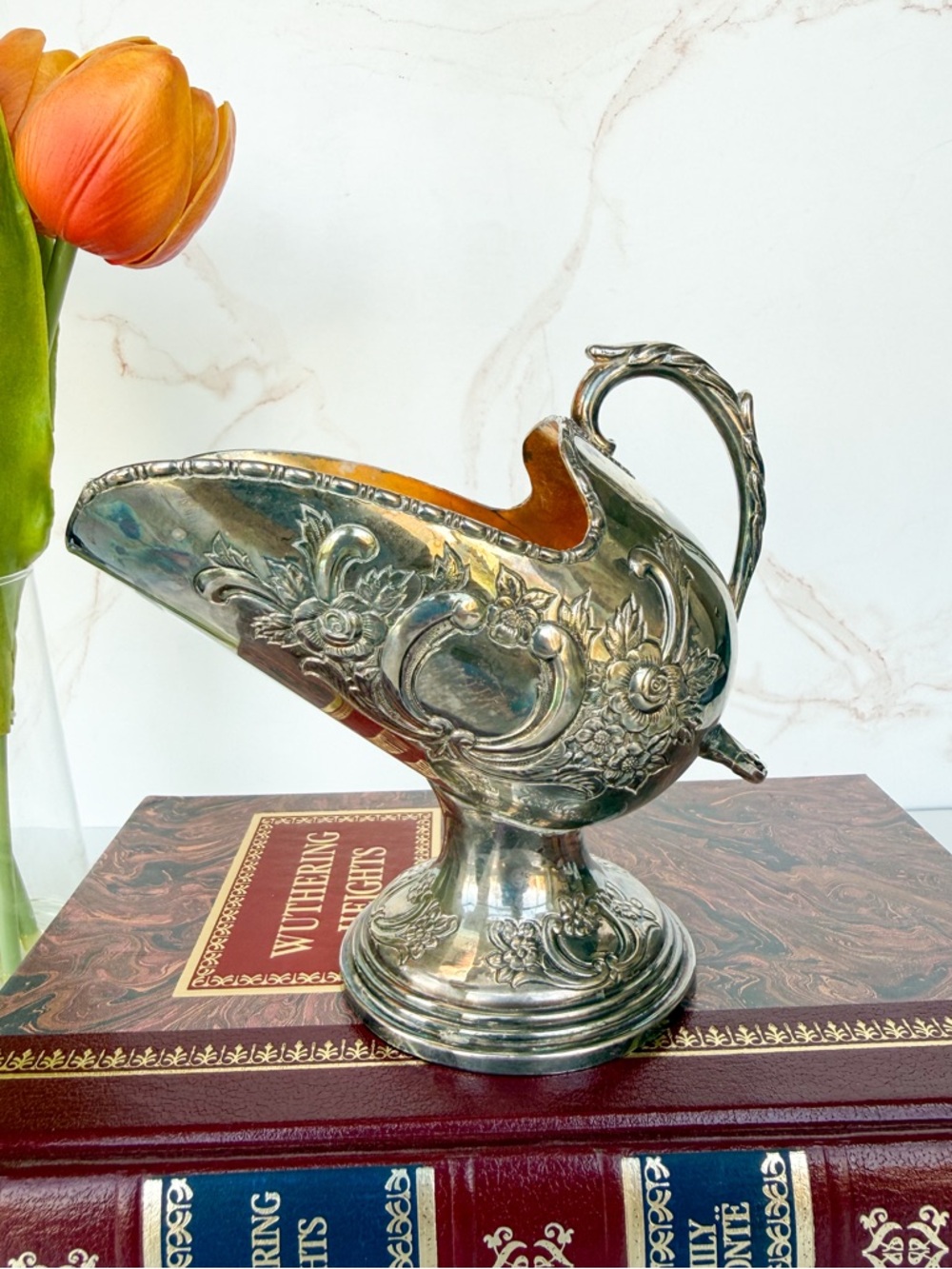 Vintage Raimond Silverplate Gold Wash Sugar Scuttle or Ornate Catchall